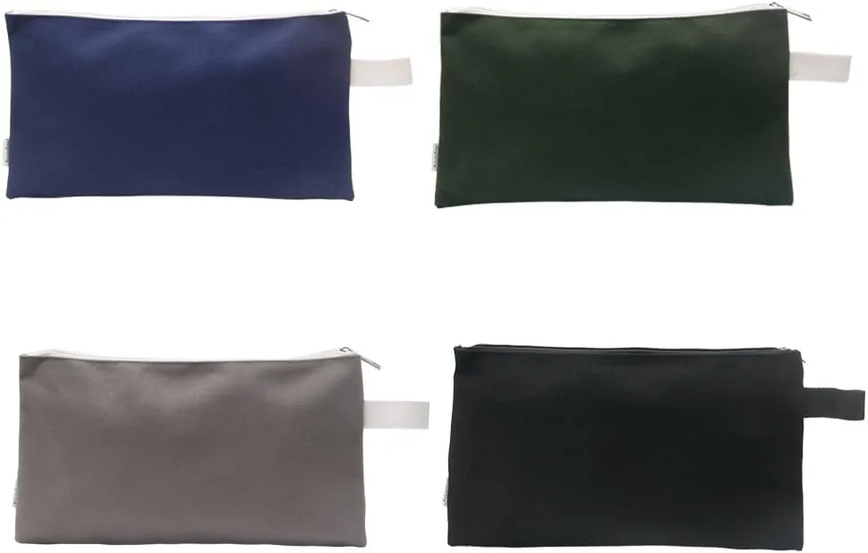100% Cotton 16oz Heavy Duty Multi-purpose Canvas Zipper Tool Bag Organize Storage Pouch 4-pack