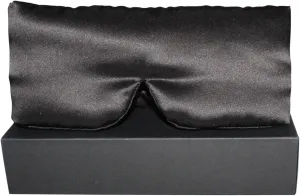 100% Mulberry Silk Eye Mask Blackout Sleeping Eye Cover for Night Sleep and Travel Nap,Soft Adjustable Eyeshade, Comfortable Organic Blindfold for Women Men,Large Size, Black (Black)