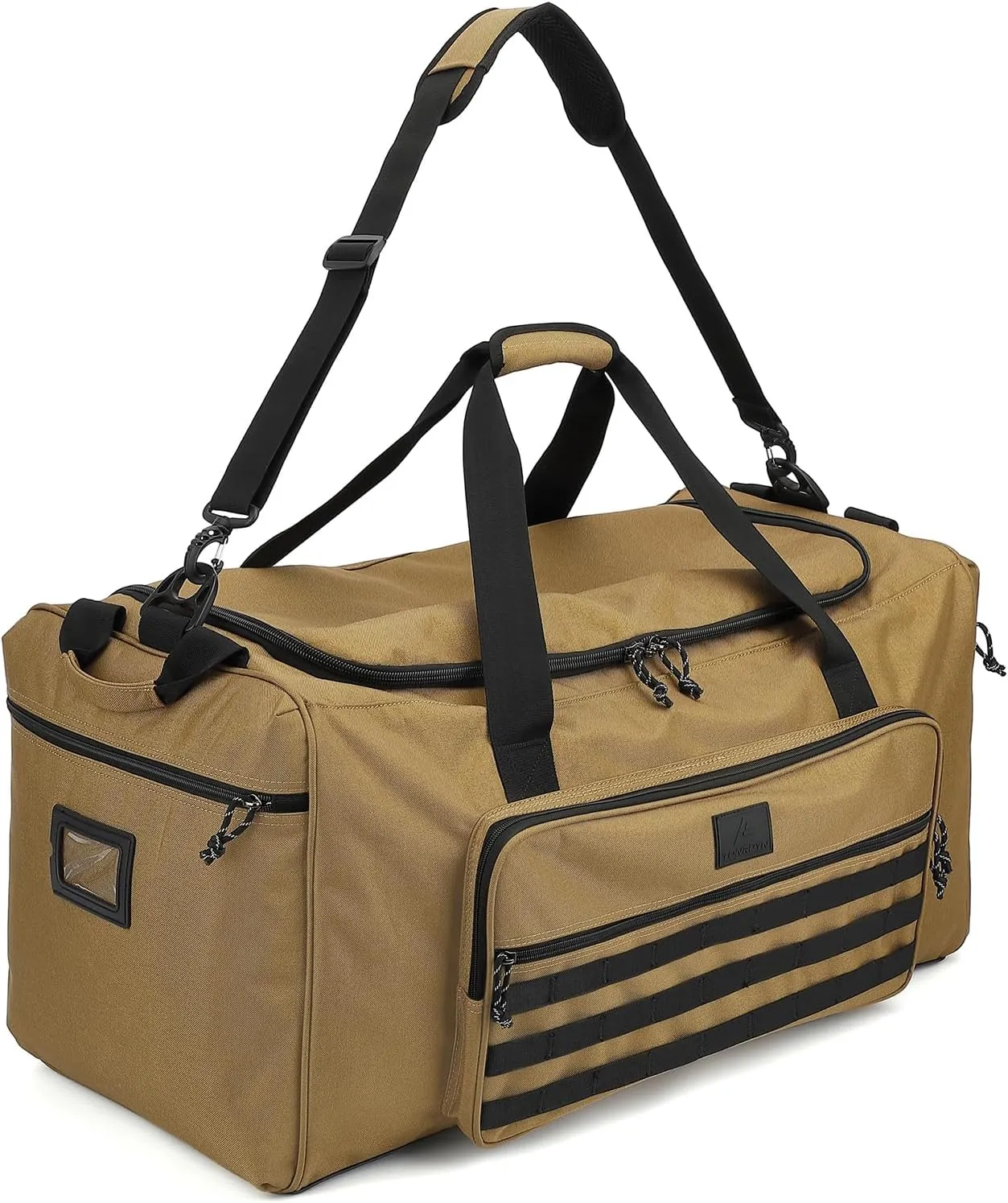 115L Extra Large Gym Duffle Bag for Men Women with Shoes Compartment Shoulder Strap Heavy Duty Tactical Duffel Bag Weekender Overnight Trip Big Sports Team Equipment & Workout Bag, Brown