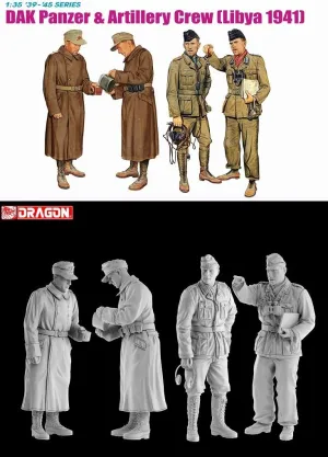 1/35 DAK Panzer and Artillery Crew, Libya 1941 (4 Figures Set)