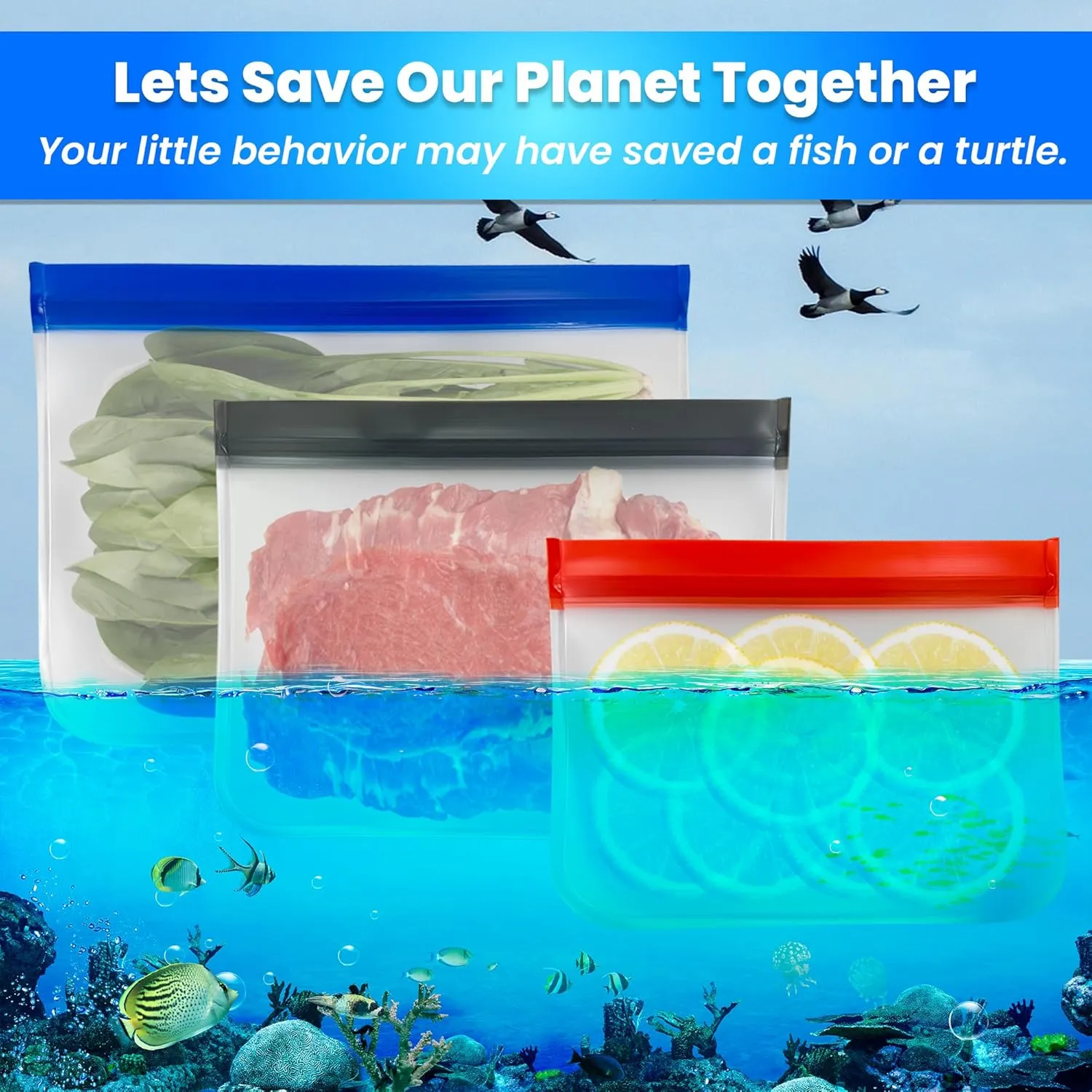 14-Pack (4 Small, 6 Medium, 4 Large) Extra Thick Reusable Silicone Storage Bags – BPA-Free, Leakproof & Durable Freezer Bags for Meal Prep, Marinating, Snacks & Travel – Dishwasher Safe
