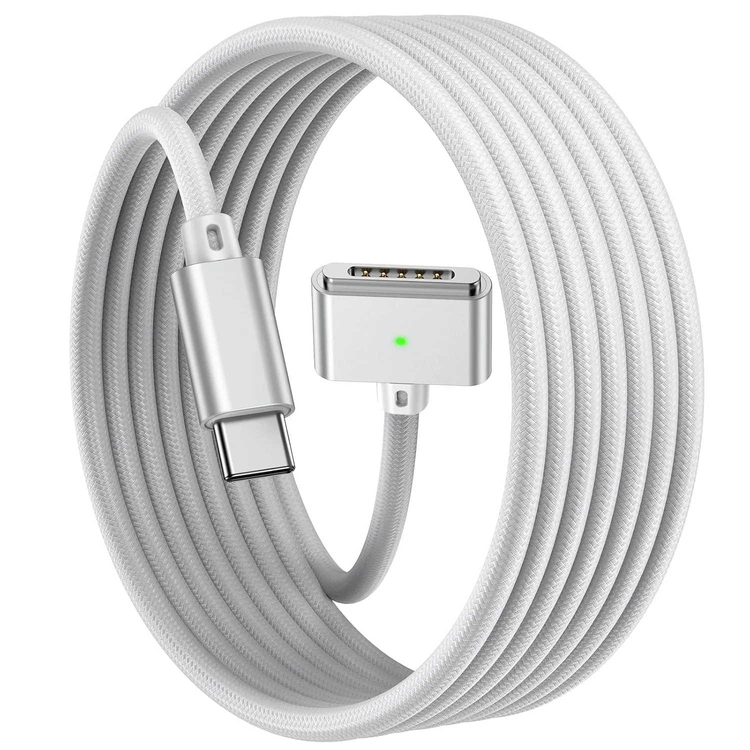 140W USB-C to Magnetic 3 Cable (6.6FT, Sliver) Fit for MacBook Air Charger Mag-Safe Gen 3 Port, Magnetic Safe 3 Cable Fit for 2024 MacBook Pro 14” 16" M4, 2023 Mac-Book Air 13“ 15" M3 & More
