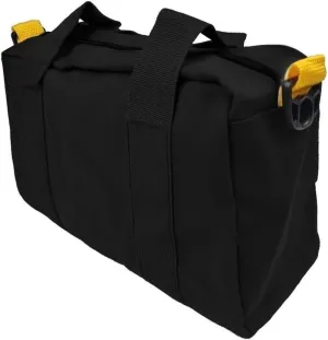 16-Inch Wide Mouth Canvas Tool Bag - Heavy Duty Storage for Electricians, Large Capacity Tool Tote with Organizer Pouch