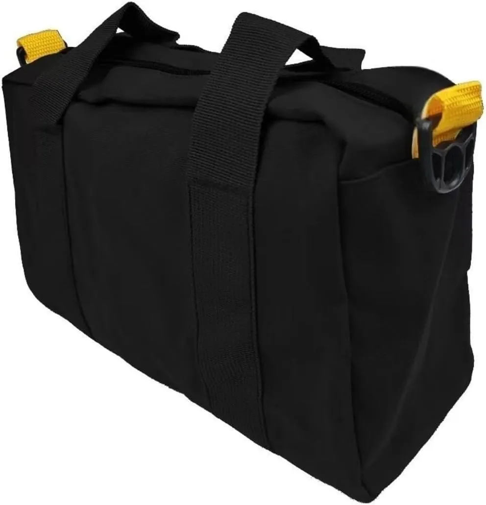 16-Inch Wide Mouth Canvas Tool Bag - Heavy Duty Storage for Electricians, Large Capacity Tool Tote with Organizer Pouch
