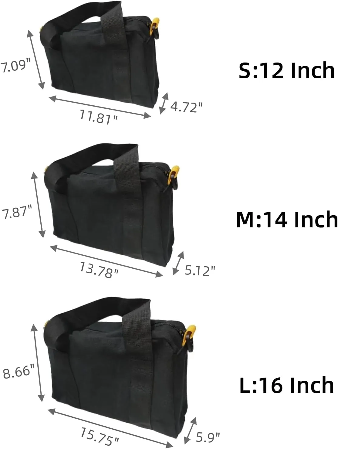 16-Inch Wide Mouth Canvas Tool Bag - Heavy Duty Storage for Electricians, Large Capacity Tool Tote with Organizer Pouch