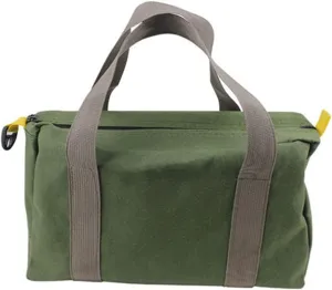 16 Inch Wide Mouth Tool Bag, Heavy Duty Canvas Tool Storage Bag for Men, Large Capacity Tool Tote Bag for Electricians, Power Tool Organizer Pouch