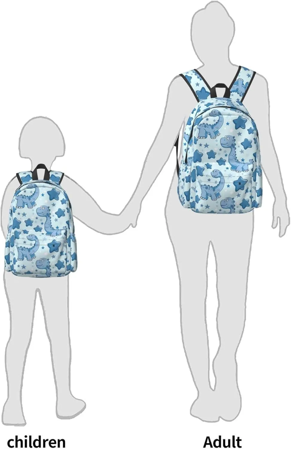17 Inch Backpack Blue Dinosaur And Stars Cute Red Panda Laptop Backpack Shoulder Bag School Bookbag Casual Daypack