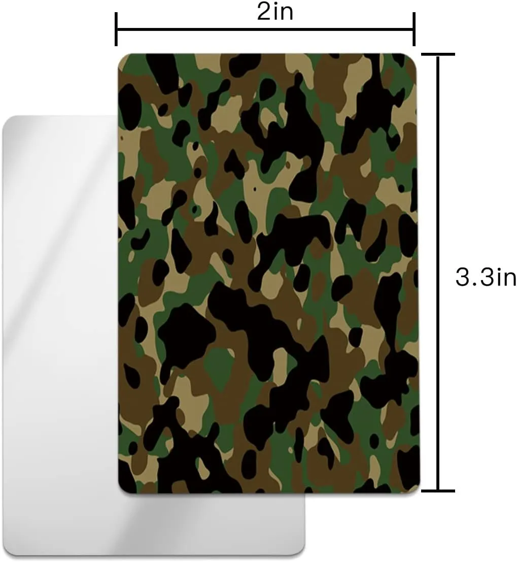 2 Pack Small Unbreakable Shatterproof Stainless Steel Mirror,Military Army Camouflage Pattern Uniform Style Print Design Portable Handheld Vanity Travel Mirror,2 x 3.3 Inches