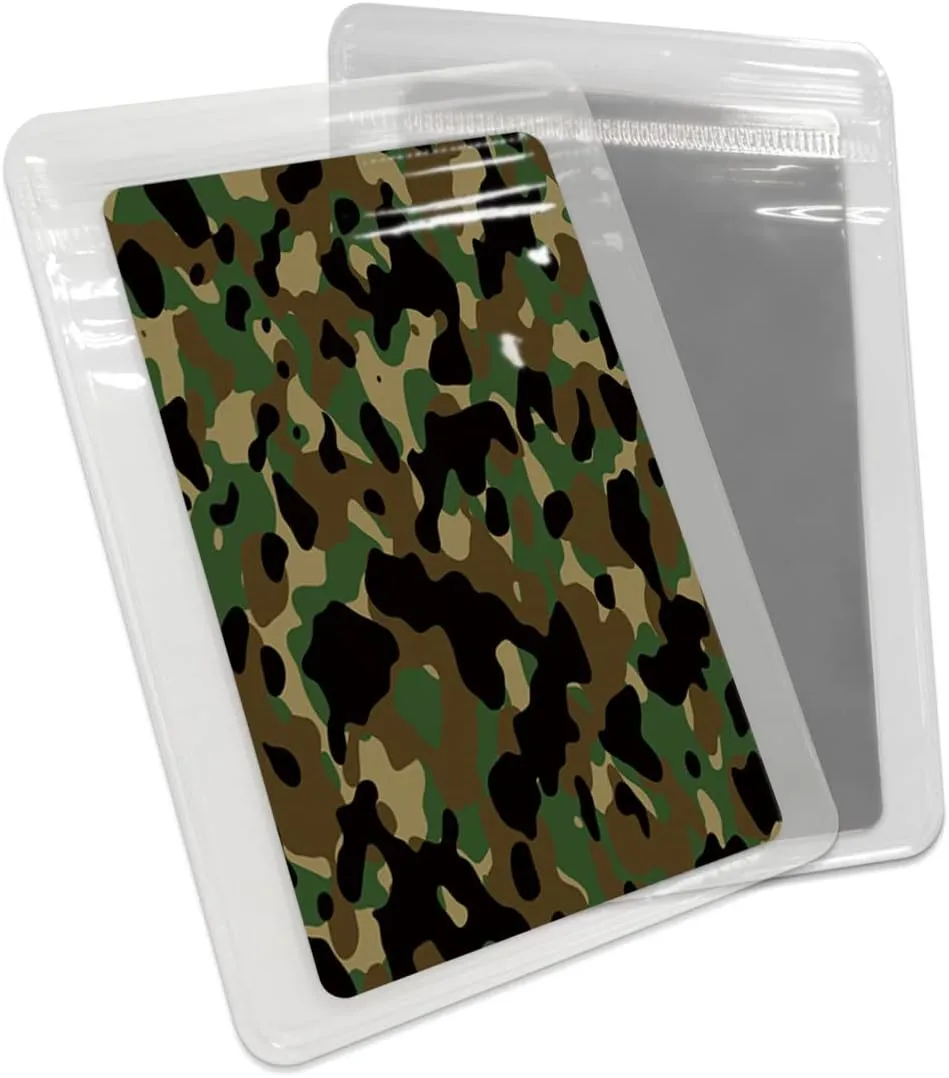 2 Pack Small Unbreakable Shatterproof Stainless Steel Mirror,Military Army Camouflage Pattern Uniform Style Print Design Portable Handheld Vanity Travel Mirror,2 x 3.3 Inches