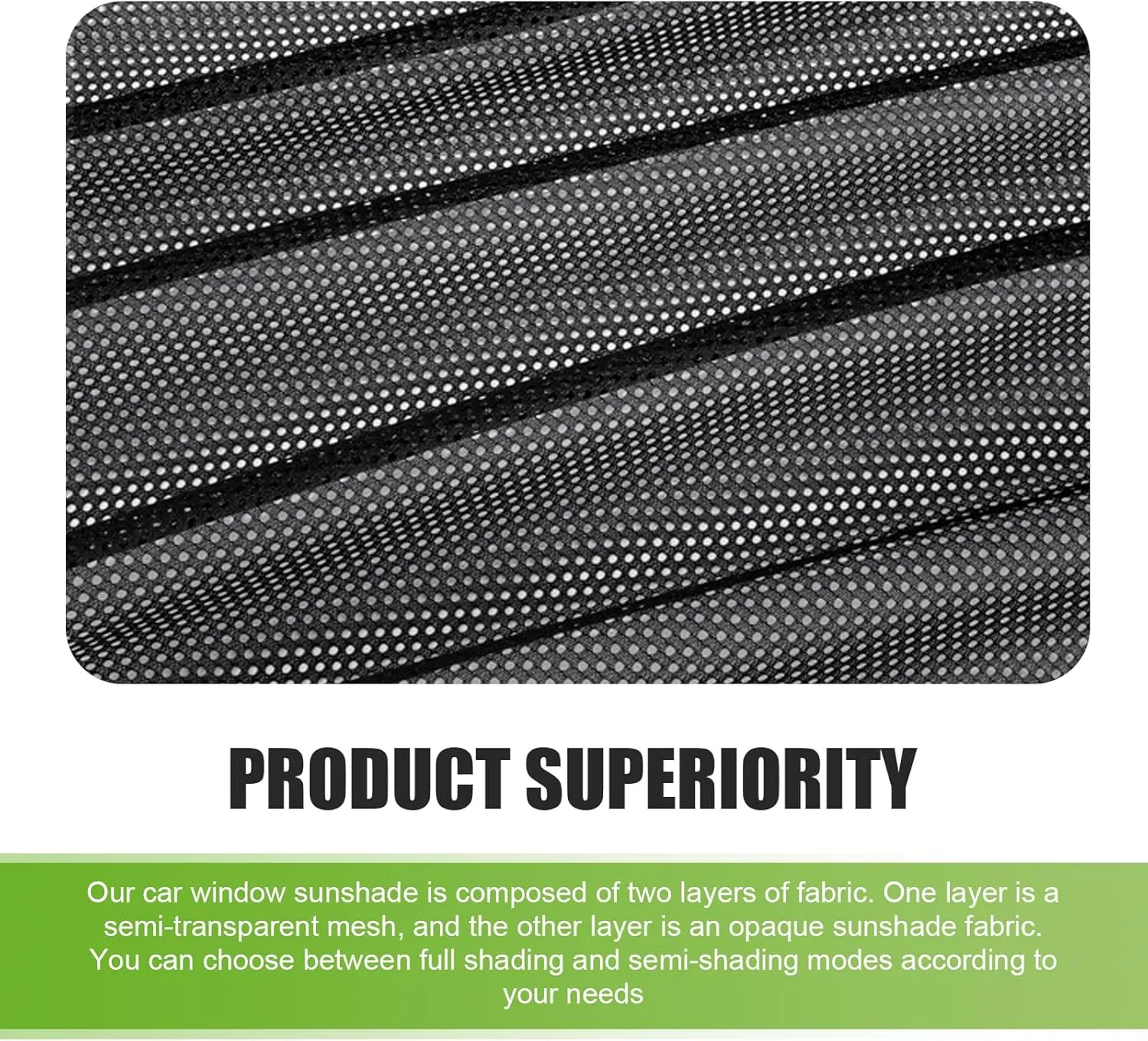 2 PCS Front Side Window Sunshade, Sunscreen Heat Insulation Mesh Breathable Privacy Protection Sunshade, Essential Summer Accessories, Suitable for Most Cars, Trucks, SUVs (Black)