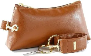 2-Piece Luxe Wristlet Set (IT Bag and a Key Ring Bracelet) Vegan Leather Classic Clutch Luxury Purse for Women