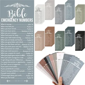 200 Set Christian Father Day Gifts Emergency Numbers Bookmarks Bible Verse Gifts Bulk Religious Scripture Church Welcome Book Marker for Sunday School Appreciation Gift(Classic Color)