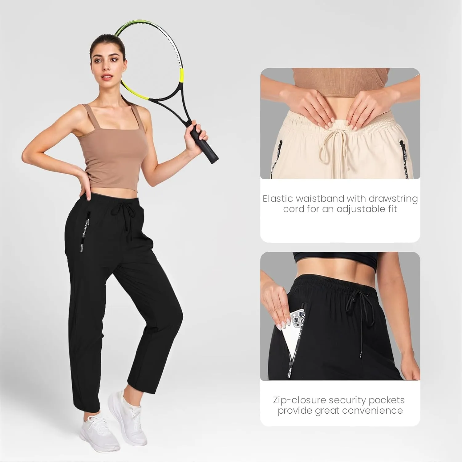 2025 Upgrade Stretch Active Pants for Women Over 50, Women's Hiking Cargo Travel Pants Women