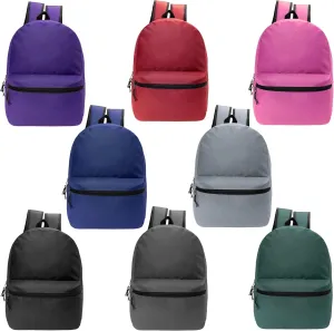 24-Pack 17" Backpacks for Kids - Bookbags in Bulk for Elementary, Middle, and High School Students, 8 Assorted Colors