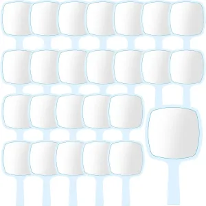 25 Pcs Hand Mirrors Handheld Mirrors with Handle Bulk Travel Cosmetic Makeup Tools Portable Vanity Glass for Bathroom Home Barber Salon Travel Camping Gifts for Girls Women (Blue)