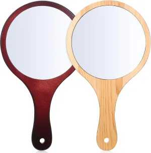 2pcs Handheld Makeup Mirror Handle Large Vintage Shaving Mirror for Travel Sleek Design for Vanity Use Comfortable Grip