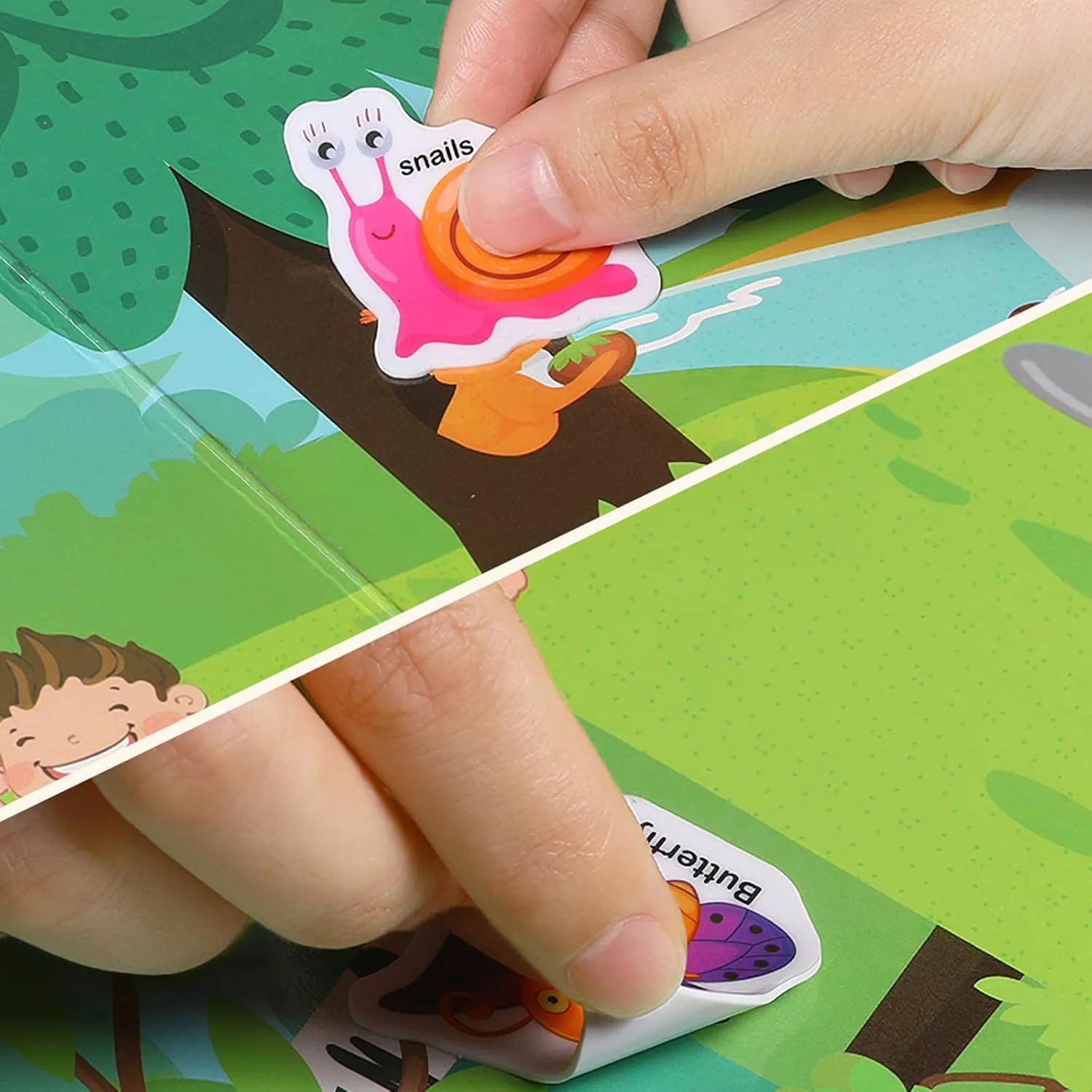 3 Pack Portable Jelly Sticker Quiet Book for Kids, Reusable Sticker Book for Toddlers, Preschool Learning Activities Learning & Education Toys, Animal Dinosaur Vehicle Travel Toys
