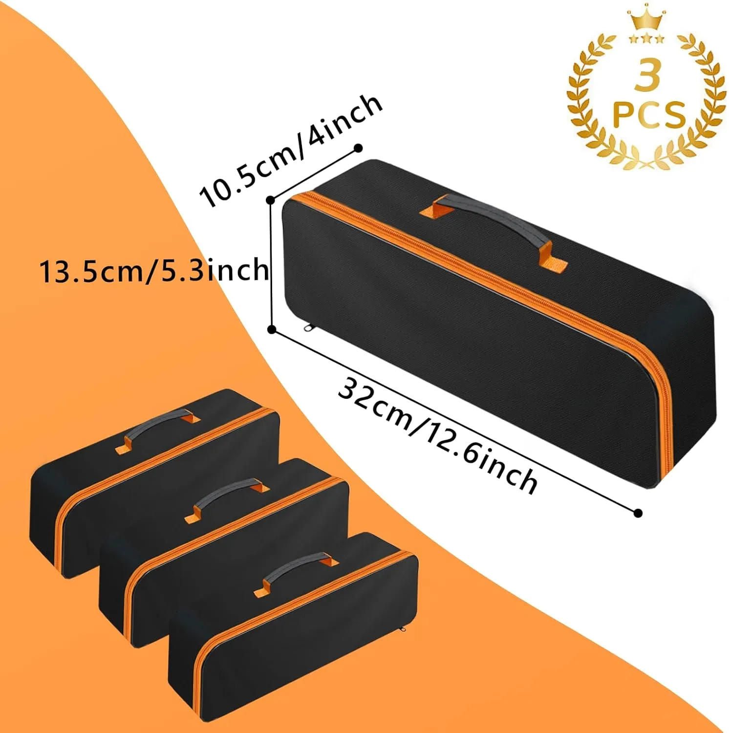 3 Pack Tool Bag with Zipper, Utility Wide Mouth Waterproof Oxford Tool Pouch, Multiple Purpose-Tool Organizers and Storage, Small Metal Tools Bags (Small)