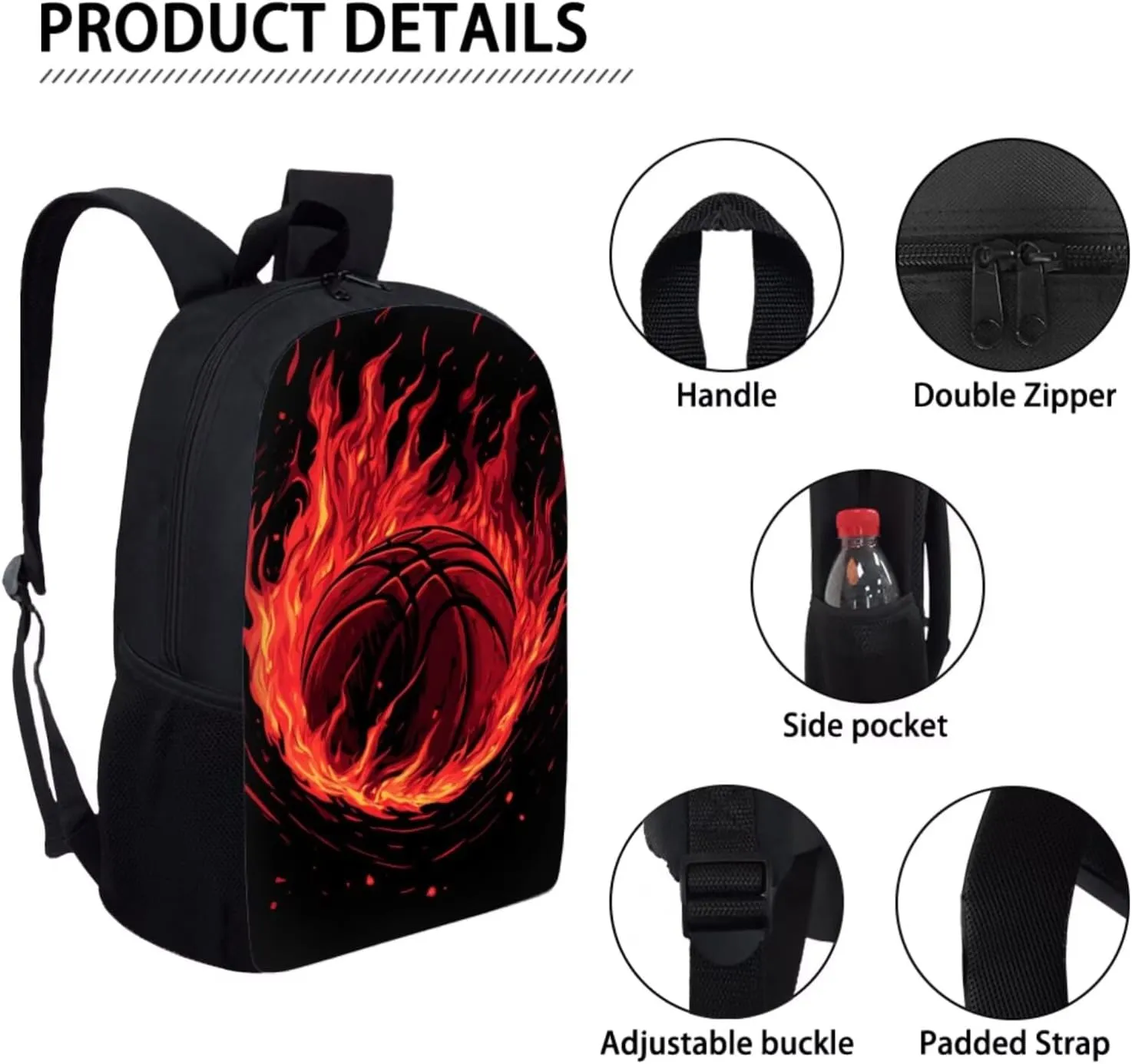 3D Animal Sport Printing Kids School Set Book Bag with Lunch Bag Pench Case 3 PCS