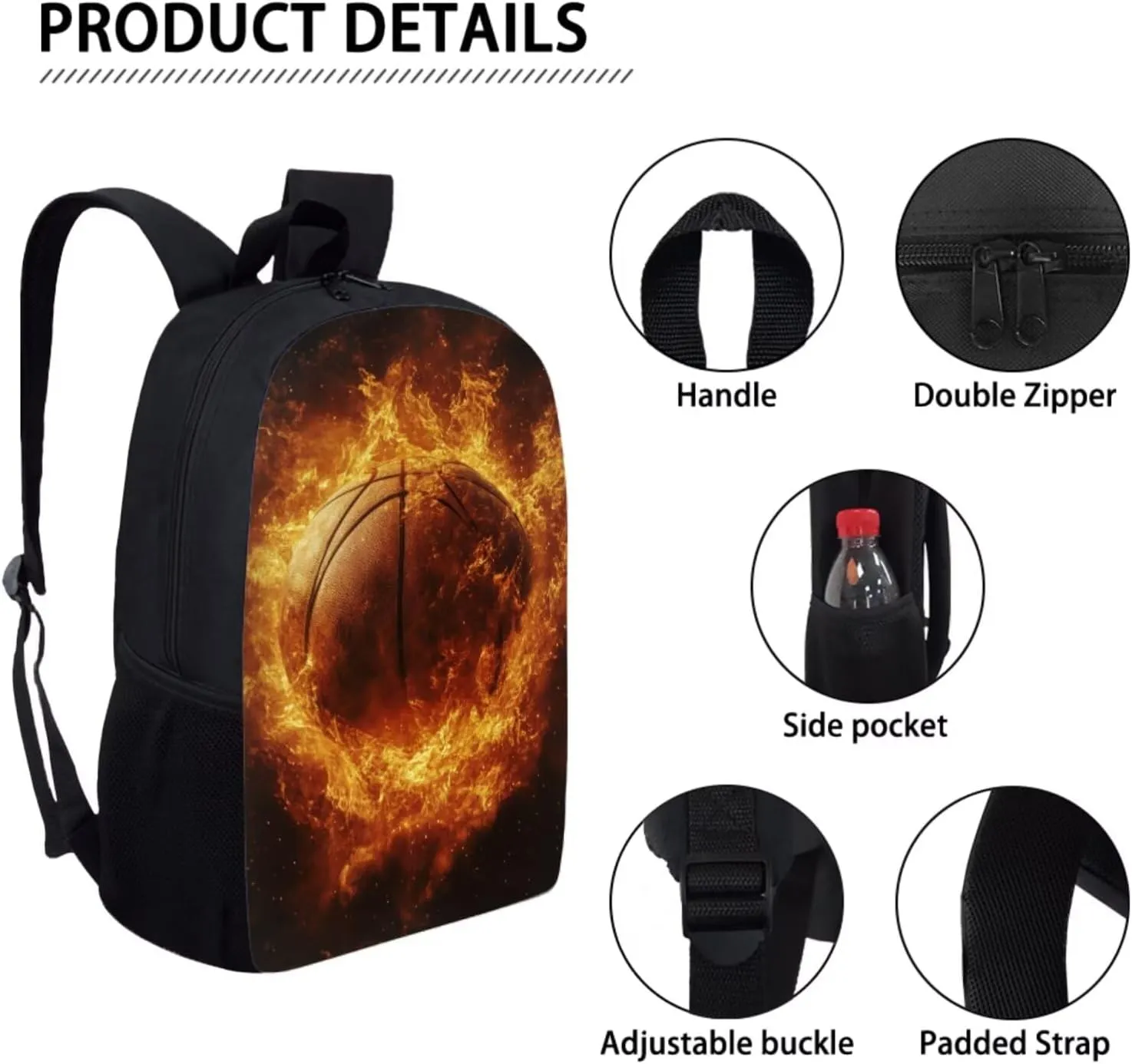3D Animal Sport Printing Kids School Set Book Bag with Lunch Bag Pench Case 3 PCS