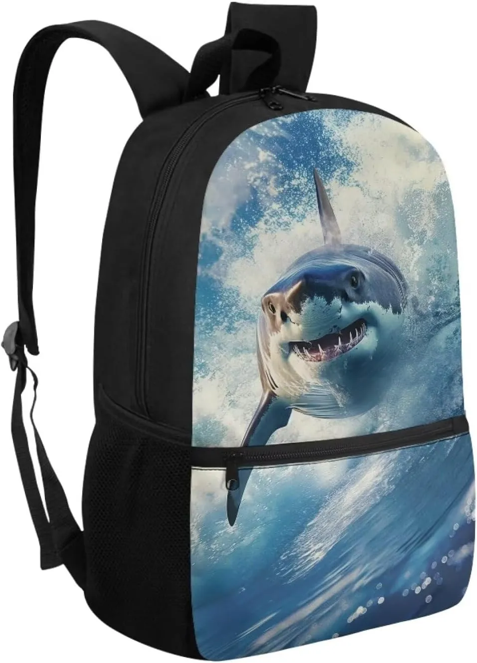 3D Shark Boys Backpacks Ages 8-10 Elementary Kindergarten Preschool School Bag Childen Teen Bookbag 17 inch Schoolbag for Kids Casual Travel Daypack