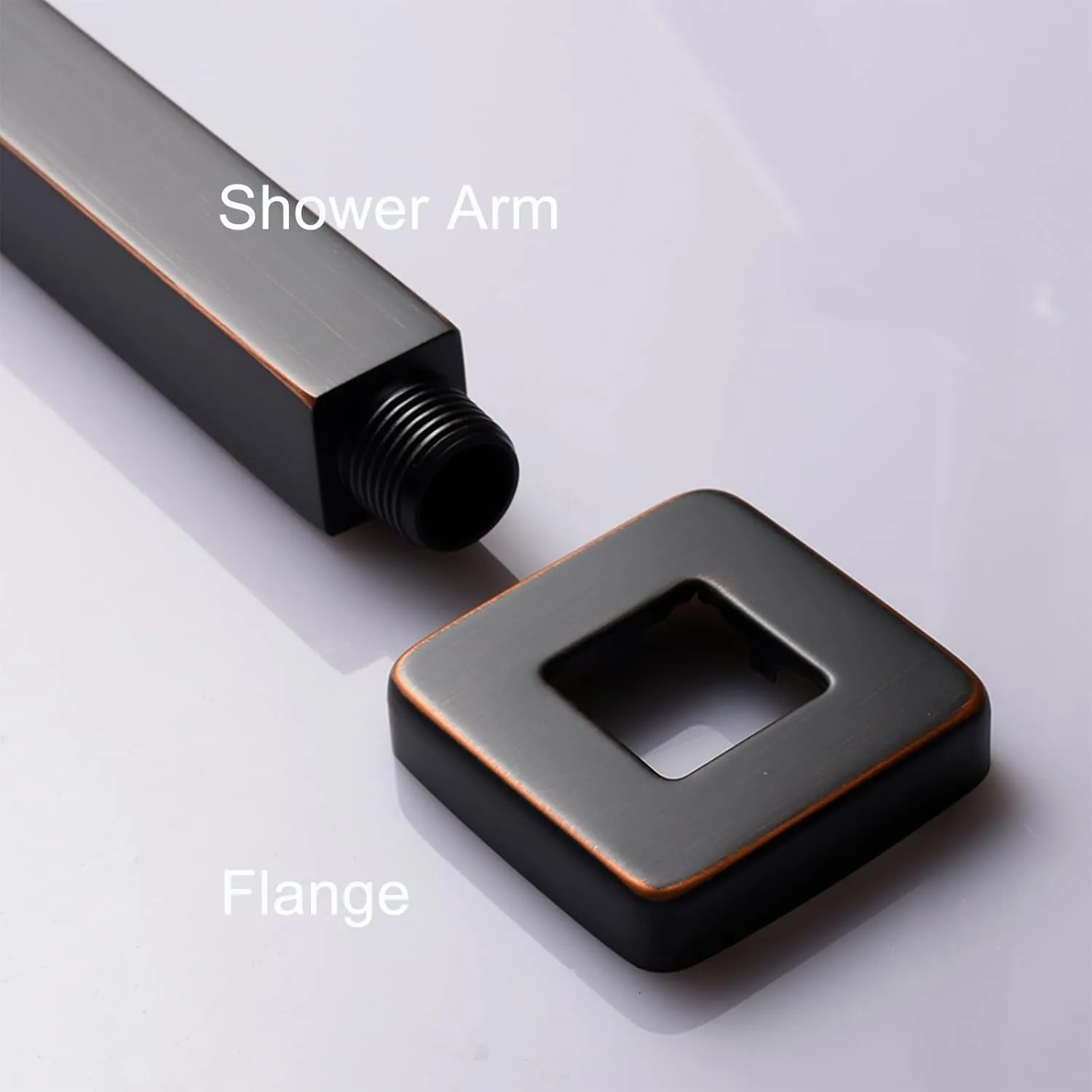 4 Inch Shower Arm with Flange Oil Rubbed Bronze Ceiling Mounted Square Shower Head Extension Arm for Fixed Shower Head & Handheld Showerhead
