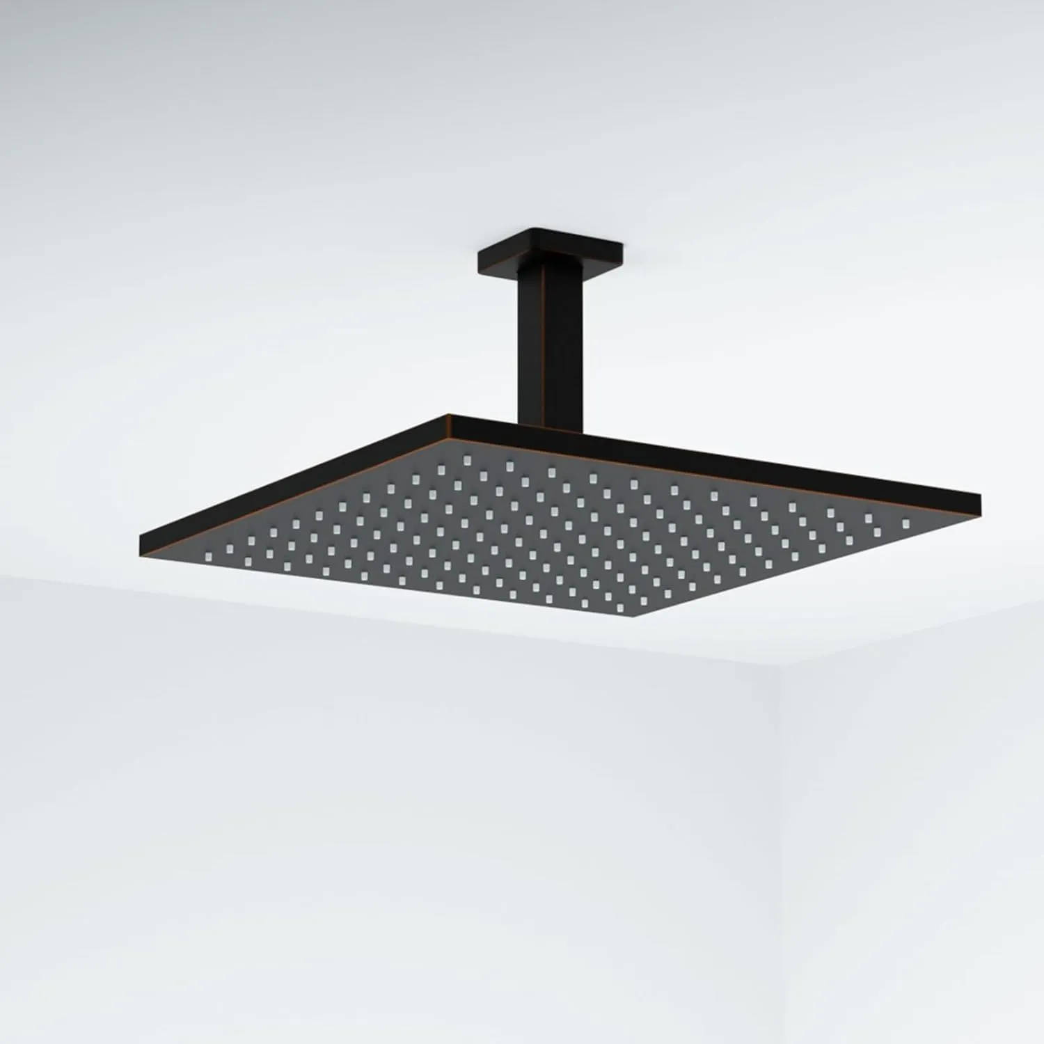 4 Inch Shower Arm with Flange Oil Rubbed Bronze Ceiling Mounted Square Shower Head Extension Arm for Fixed Shower Head & Handheld Showerhead