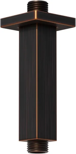 4 Inch Shower Arm with Flange Oil Rubbed Bronze Ceiling Mounted Square Shower Head Extension Arm for Fixed Shower Head & Handheld Showerhead