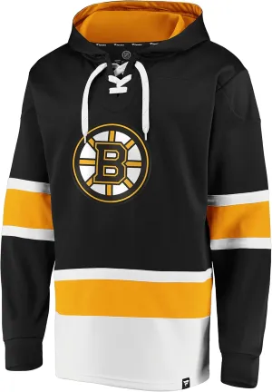 47 Men's Boston Bruins NHL Dasher Iconic Power Play Lace-Up Hoodie