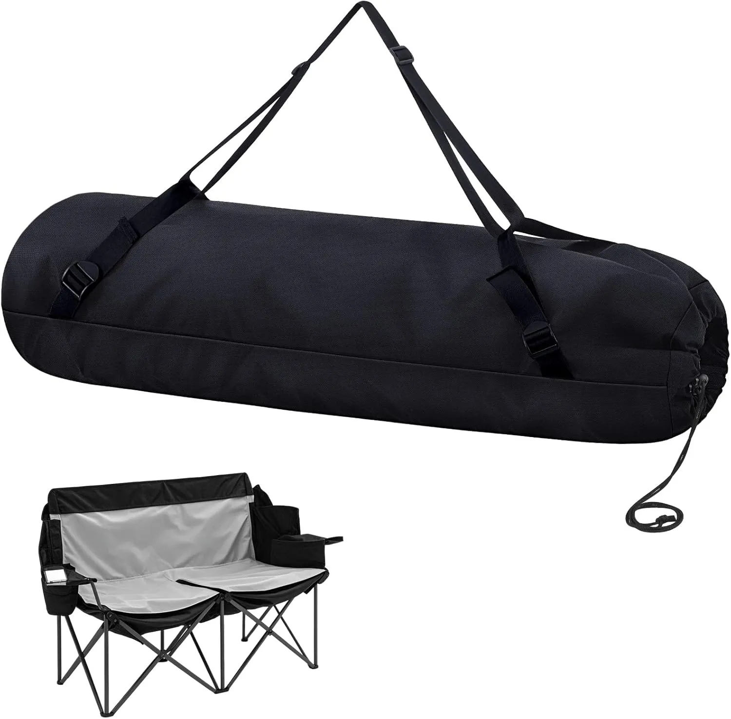 48 x14 Double Camping Chair Replacement Bag Heavy Duty Large Storage Bag Outdoor Folding Chair Carrying Bag with Shoulder Strap Heavy Duty Chair Bag for Travel (Chair is Not Included)