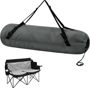 48"x14" Double Camping Chair Replacement Bag Heavy Duty Large Storage Bag Outdoor Folding Carrying with Shoulder Strap Heavy Duty for Travel (Chair is Not Included)(Grey)