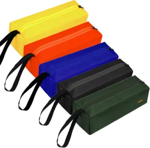 5-Pack Zipper Utility Tool Bag，Small Zipper Bags/Multi-Purpose Tool Pouch Tote Bags Storage Organizer for Screwdrivers,Pliers,Nut Drivers Gifts to Men/Women. (5 Color)