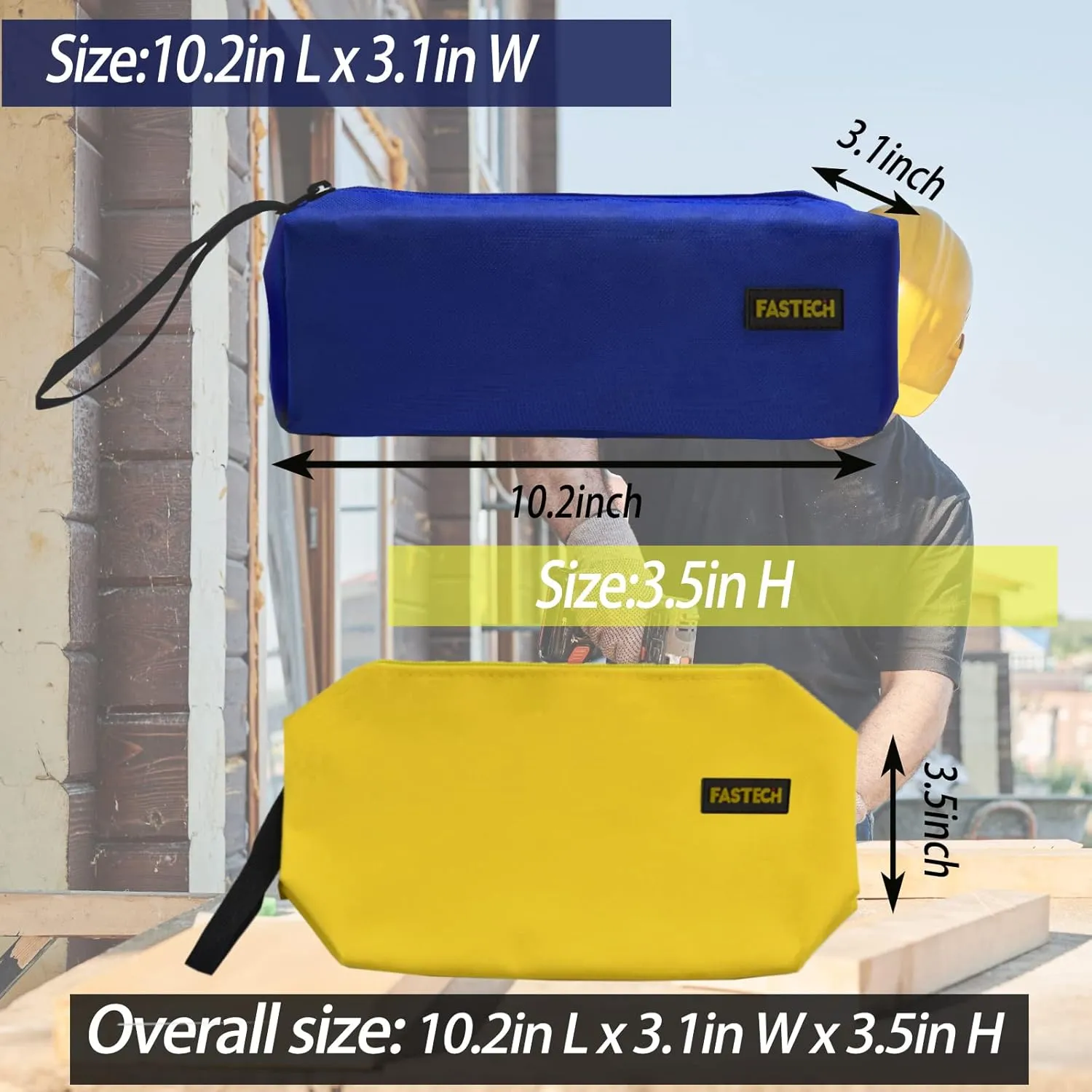 5-Pack Zipper Utility Tool Bag，Small Zipper Bags/Multi-Purpose Tool Pouch Tote Bags Storage Organizer for Screwdrivers,Pliers,Nut Drivers Gifts to Men/Women. (5 Color)