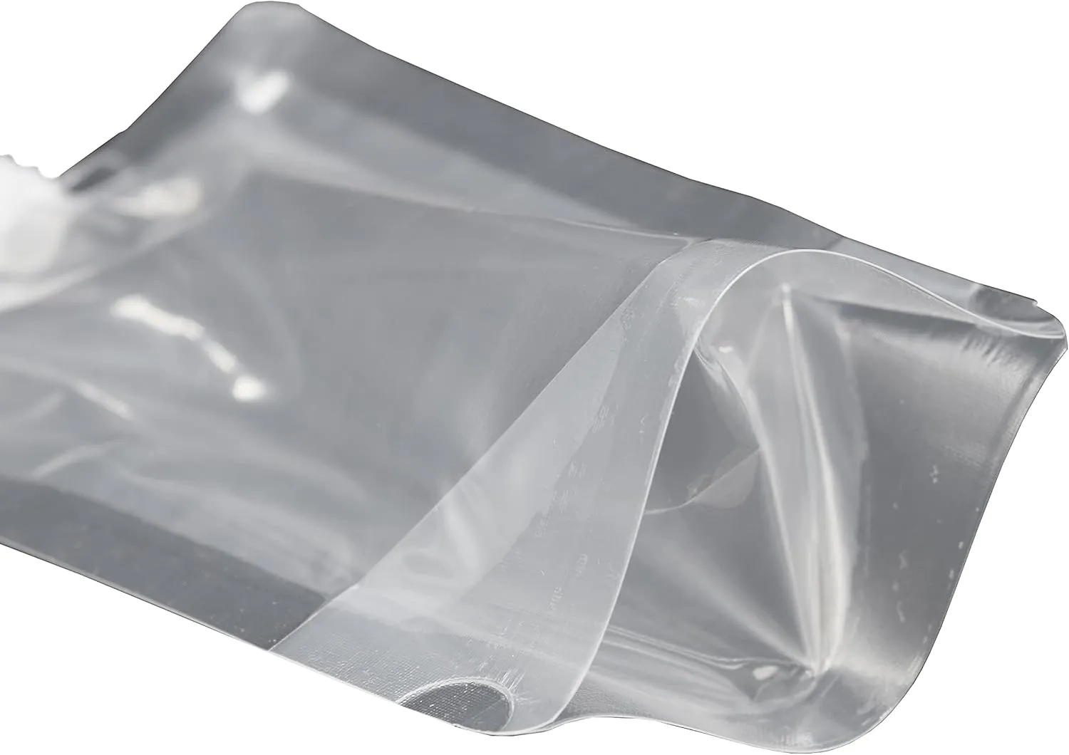 50 pcs Screw Cap Spout Liquid Drinking Stand-Up Flask Pouch w/Complementary Funnel (13.5 oz, Transparent Clear)