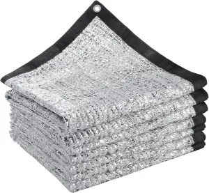 70% Reflective Aluminet Shade Cloth - 10 x 20 FT Durable Sun Protective Shade Covers with Grommets Providing UV Protection and Cooling for RV Cars Camping Chicken Coop Garden Greenhouse Pickup Trunk