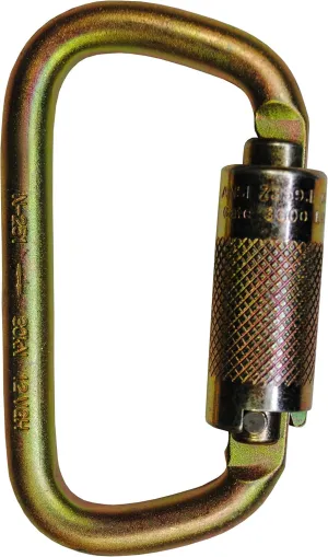 7410 4 1/2 in Steel Carabiner, ANSI 30kN Heavy Duty Auto Twist Lock Carabiner Clip, Construction, Tower Climbing, Utility Fall Protection