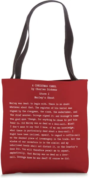 A Christmas Carol Charles Dickens Book Reader Gift Marley's Tote Bag