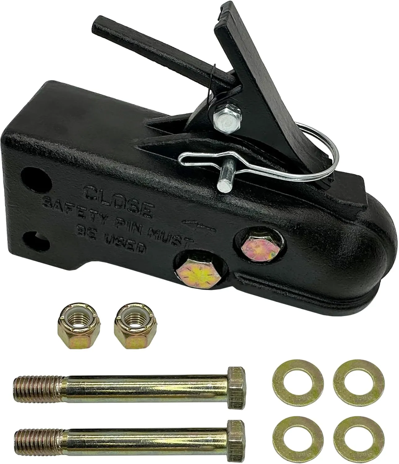 A.A Adjustable Trailer Coupler, 2-5/16" Ball - 15,000 lbs - Channel-Mount Coupler with Wedge Latch for Towing RV, Boat, Camper (2-5/16" Ball)