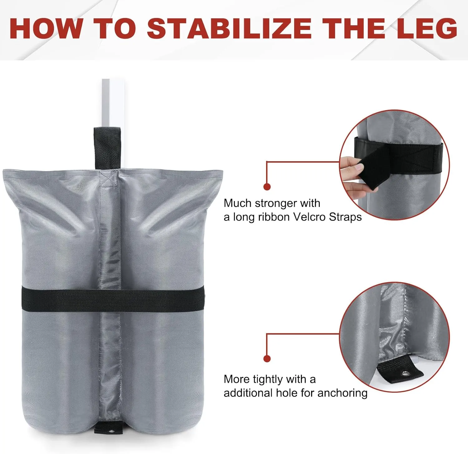 ABCCANOPY Heavy Duty Weight Bags, 185lb (Grey)