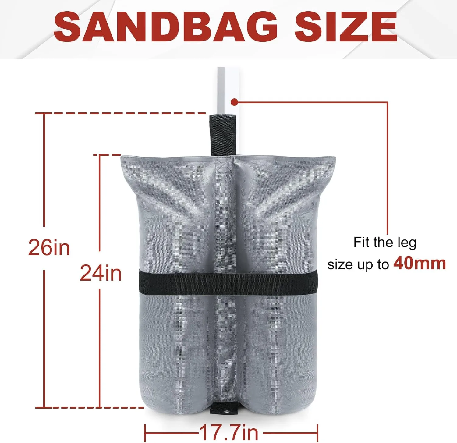 ABCCANOPY Heavy Duty Weight Bags, 185lb (Grey)