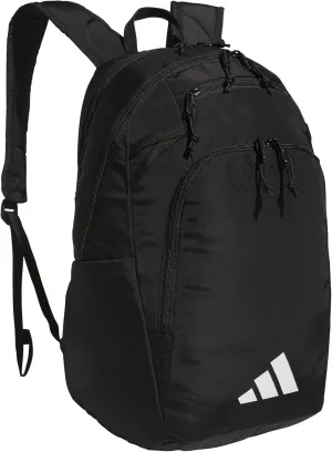 adidas Defender 5 Team Sports Backpack (33L) Durable Large Athletic Gym Laptop Travel Bag, Black/White, One Size
