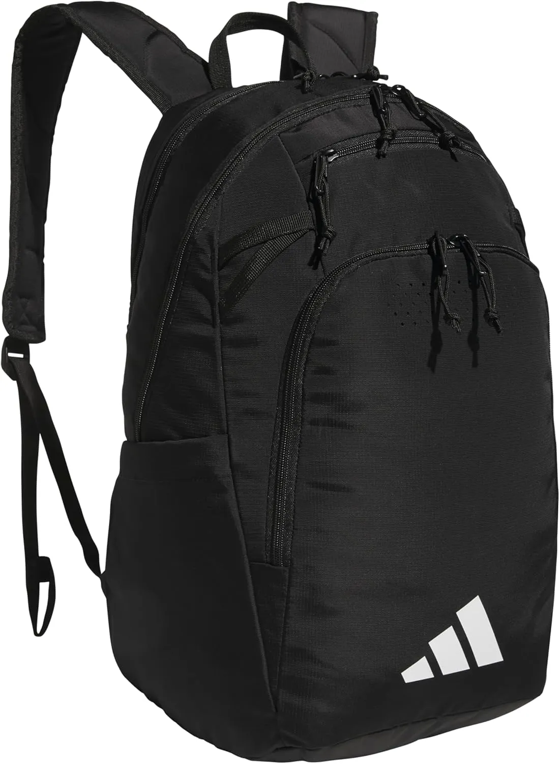 adidas Defender 5 Team Sports Backpack (33L) Durable Large Athletic Gym Laptop Travel Bag, Black/White, One Size