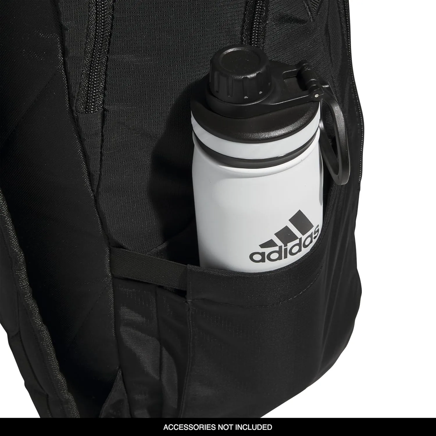 adidas Defender 5 Team Sports Backpack (33L) Durable Large Athletic Gym Laptop Travel Bag, Black/White, One Size