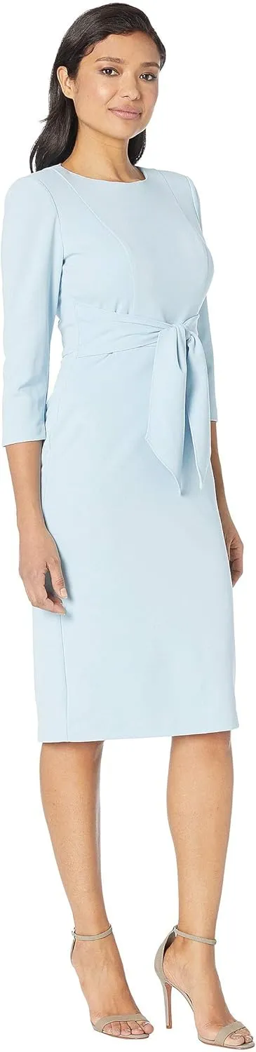 Adrianna Papell Women's Bow Sheath Dress with Three Quarter Sleeves