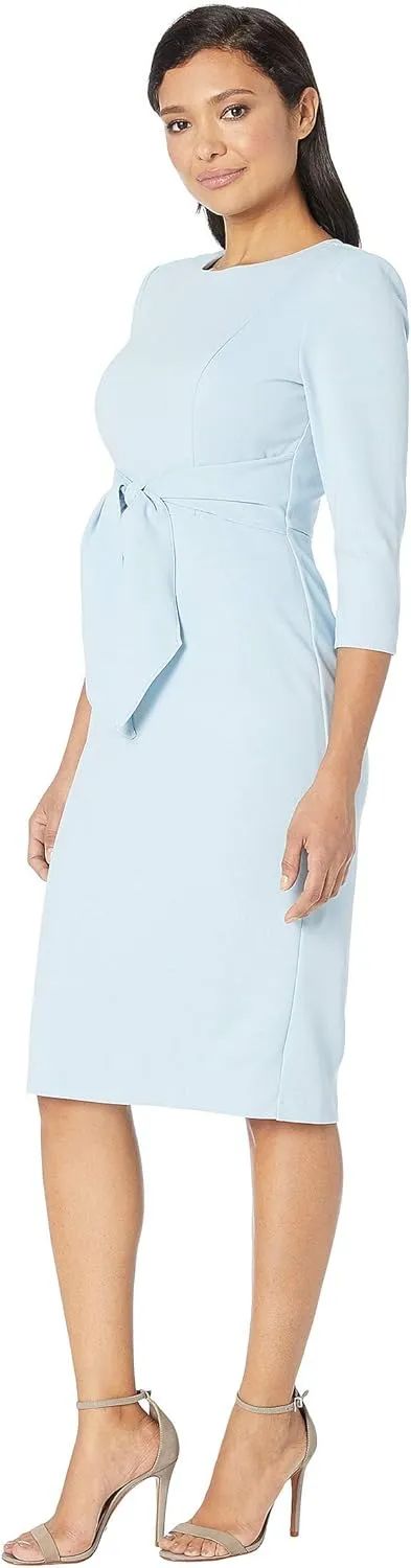 Adrianna Papell Women's Bow Sheath Dress with Three Quarter Sleeves