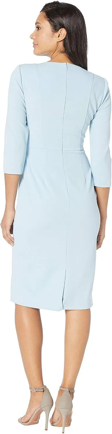 Adrianna Papell Women's Bow Sheath Dress with Three Quarter Sleeves