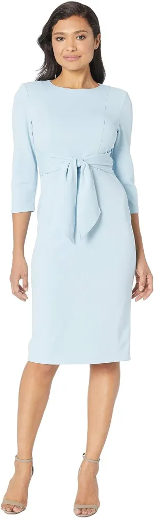Adrianna Papell Women's Bow Sheath Dress with Three Quarter Sleeves