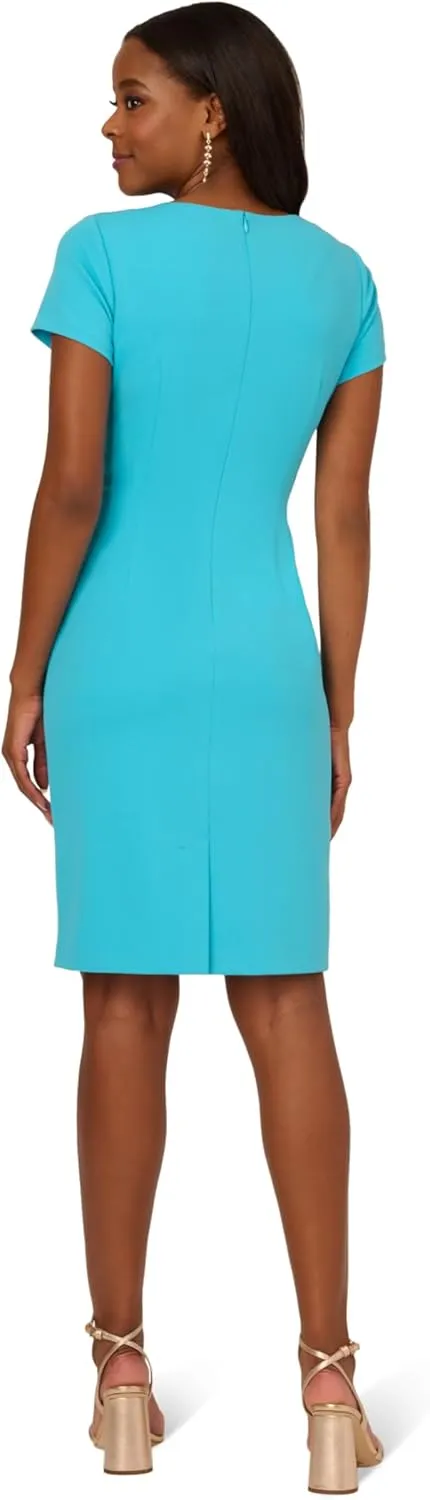 Adrianna Papell Women's Knit Crepe Draped Midi Dress