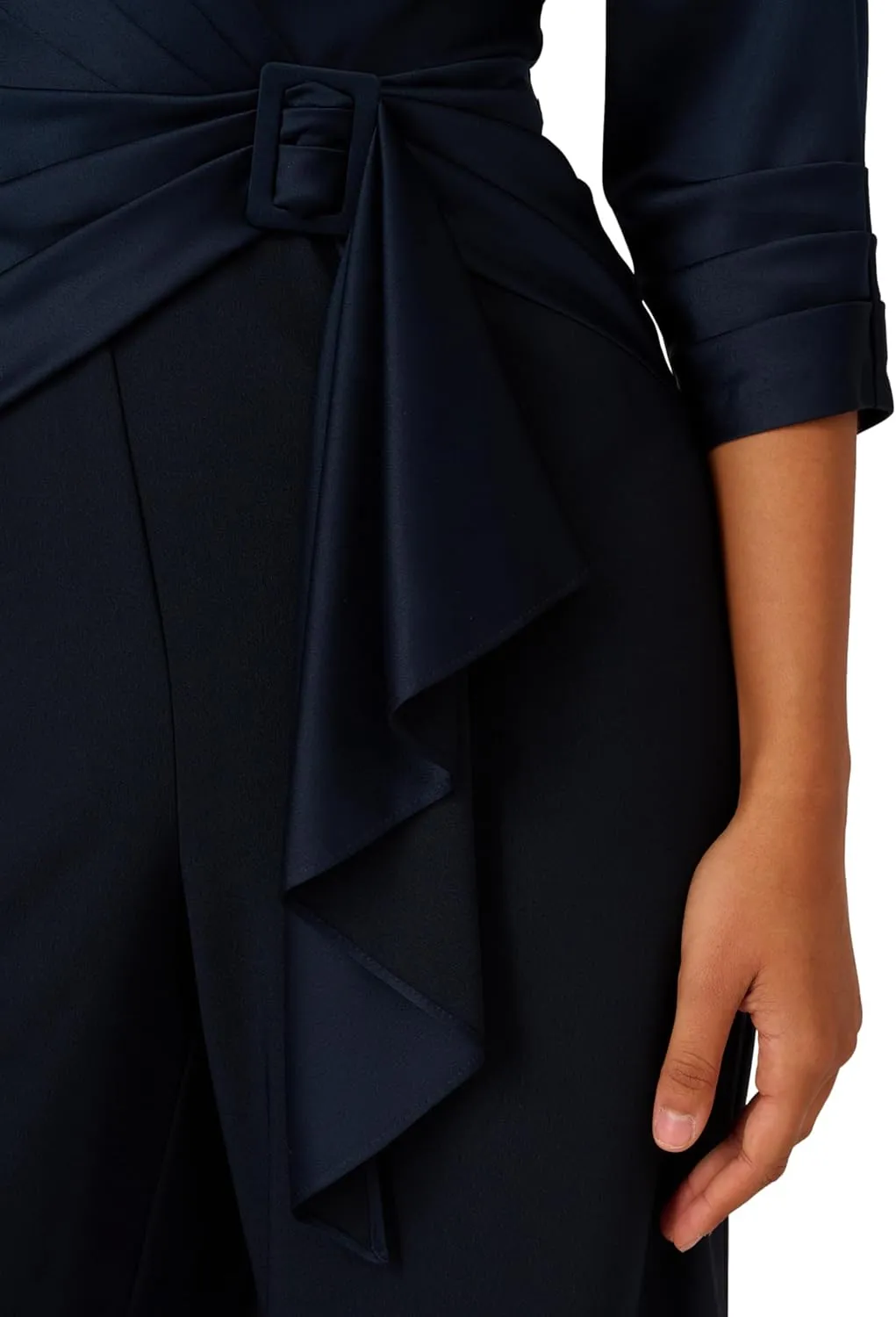 Adrianna Papell Womens Satin Crepe Jumpsuit