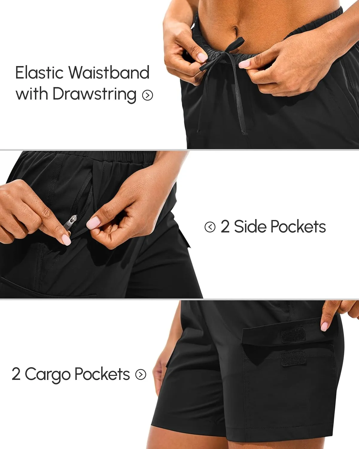 AFITNE Women's 5"/ 7" Hiking Cargo Shorts Quick Dry Lightweight Summer Athletic Running Shorts with Pockets UPF 50 